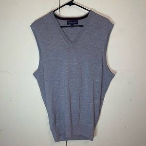 Brooks Brothers Supima Cotton Sweater Vest Size XL Solid Gray Mens Sleeveless